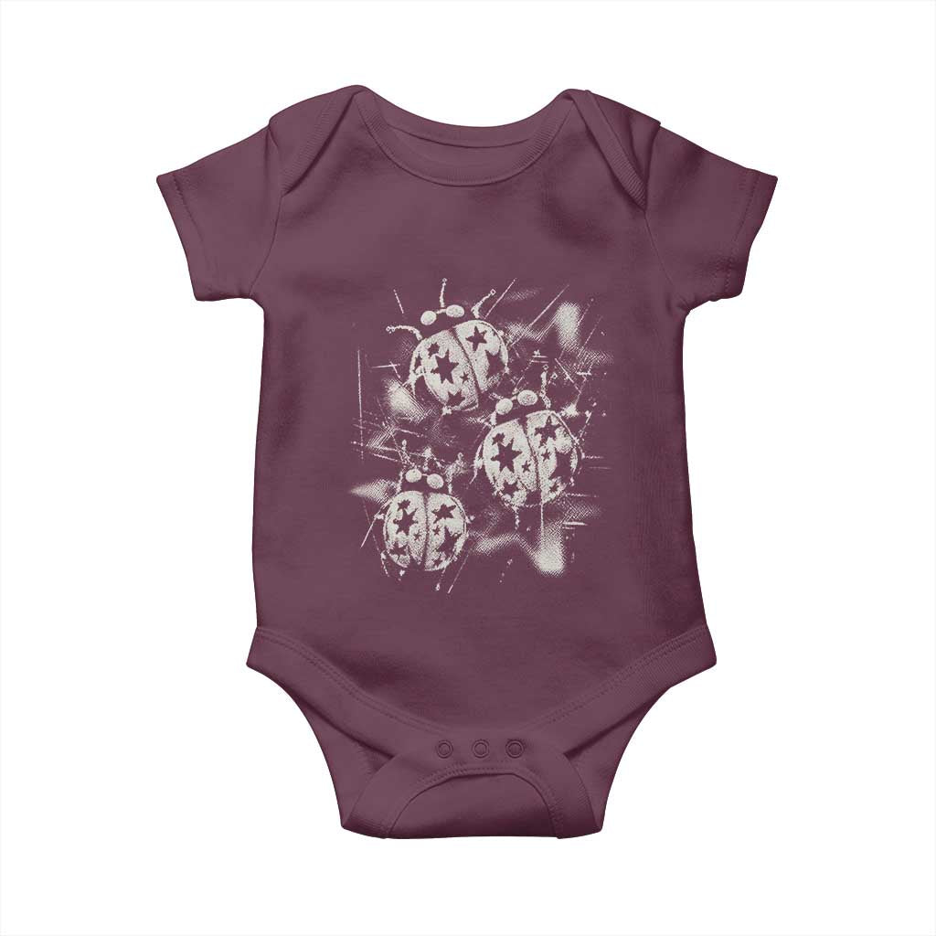 Ladybug Y2k Grunge 2000s Alt 90s Vintage Star Dots Teen Baby Onesie