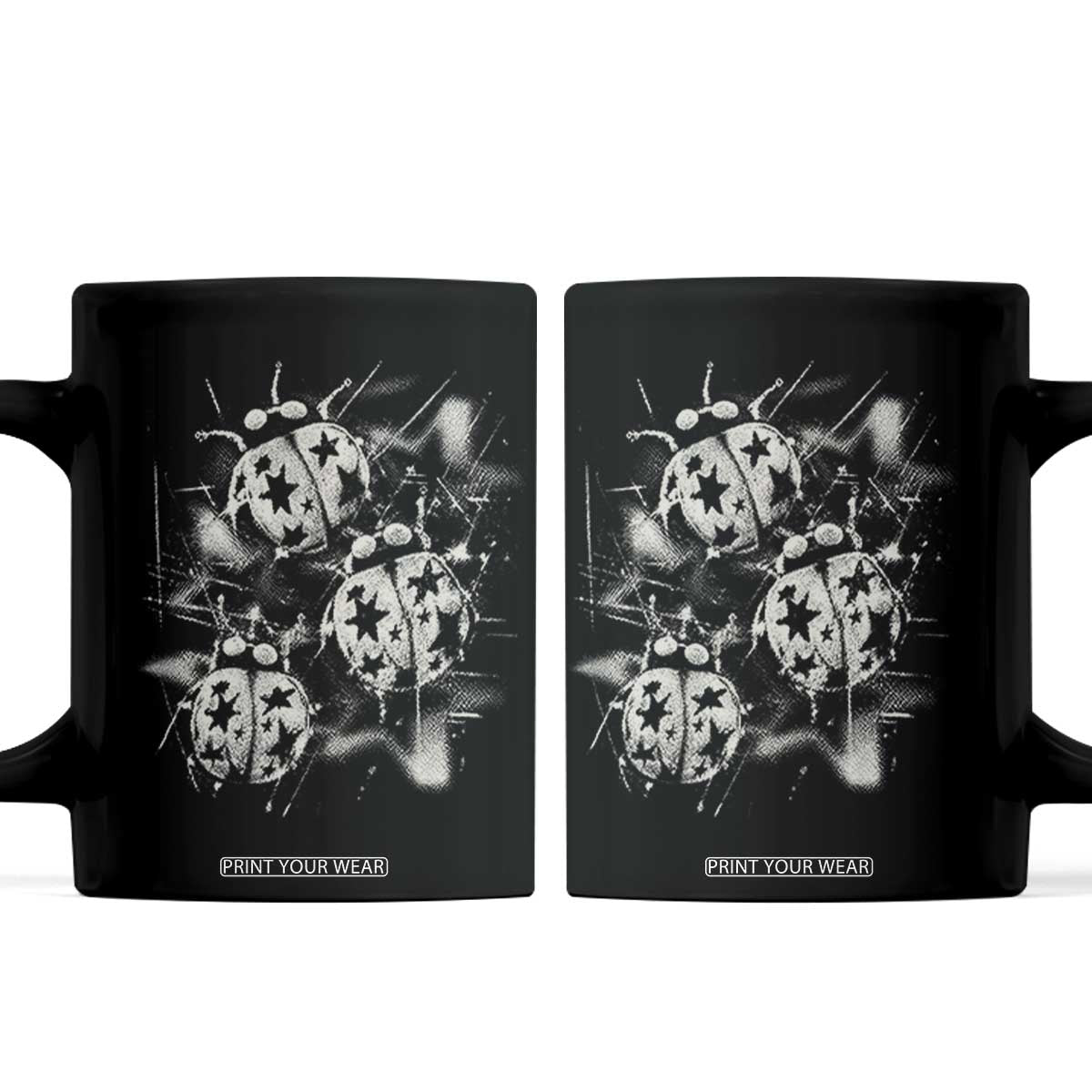 Ladybug Y2k Grunge 2000s Alt 90s Vintage Star Dots Teen Coffee Mug TS11 Black Print Your Wear