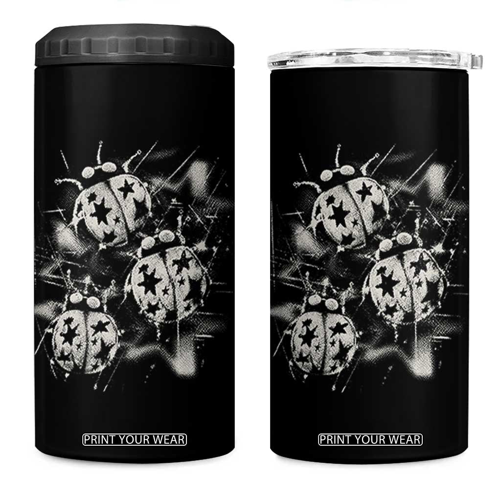 Ladybug Y2k Grunge 2000s Alt 90s Vintage Star Dots Teen 4 in 1 Can Cooler Tumbler TS11 One Size: 16 oz Black Print Your Wear