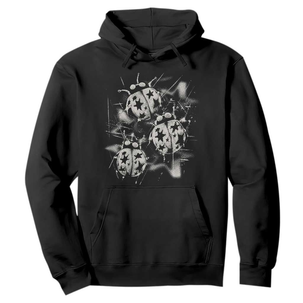 Ladybug Y2k Grunge 2000s Alt 90s Vintage Star Dots Teen Hoodie TS11 Black Print Your Wear