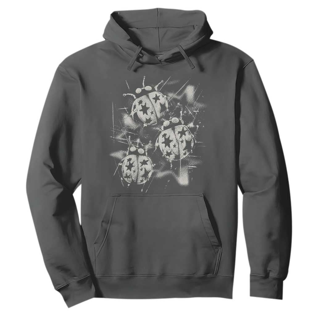 Ladybug Y2k Grunge 2000s Alt 90s Vintage Star Dots Teen Hoodie