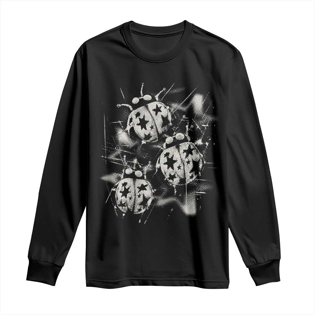 Ladybug Y2k Grunge 2000s Alt 90s Vintage Star Dots Teen Long Sleeve Shirt TS11 Black Print Your Wear