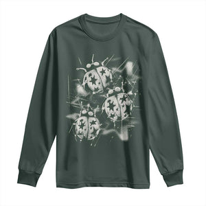 Ladybug Y2k Grunge 2000s Alt 90s Vintage Star Dots Teen Long Sleeve Shirt