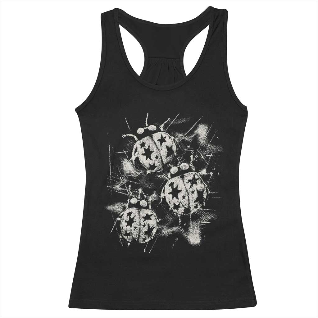 Ladybug Y2k Grunge 2000s Alt 90s Vintage Star Dots Teen Racerback Tank Top TS11 Black Print Your Wear