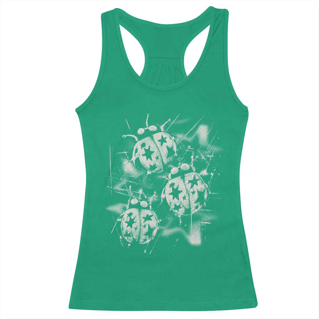 Ladybug Y2k Grunge 2000s Alt 90s Vintage Star Dots Teen Racerback Tank Top