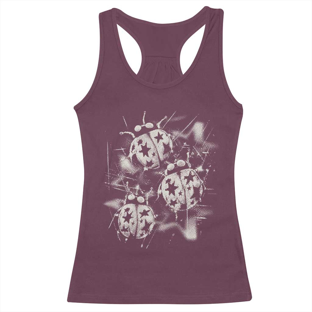 Ladybug Y2k Grunge 2000s Alt 90s Vintage Star Dots Teen Racerback Tank Top