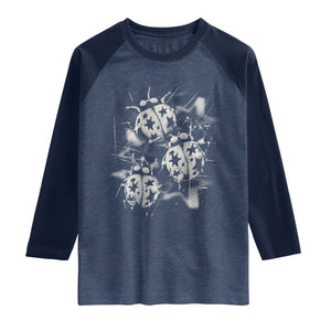 Ladybug Y2k Grunge 2000s Alt 90s Vintage Star Dots Teen Raglan Shirt
