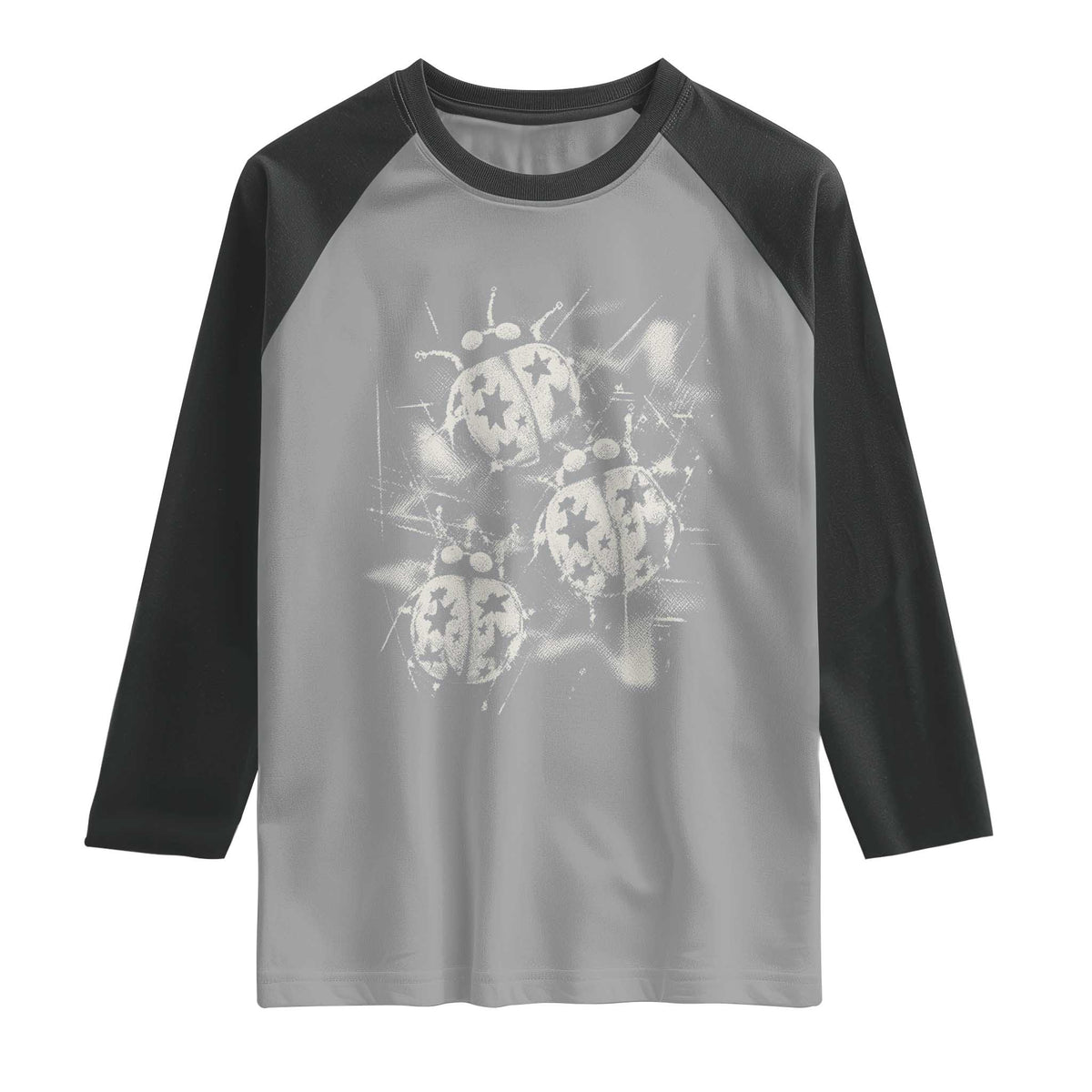Ladybug Y2k Grunge 2000s Alt 90s Vintage Star Dots Teen Raglan Shirt