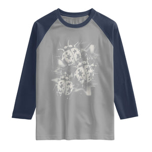 Ladybug Y2k Grunge 2000s Alt 90s Vintage Star Dots Teen Raglan Shirt