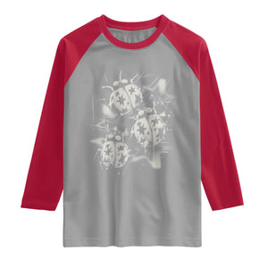 Ladybug Y2k Grunge 2000s Alt 90s Vintage Star Dots Teen Raglan Shirt