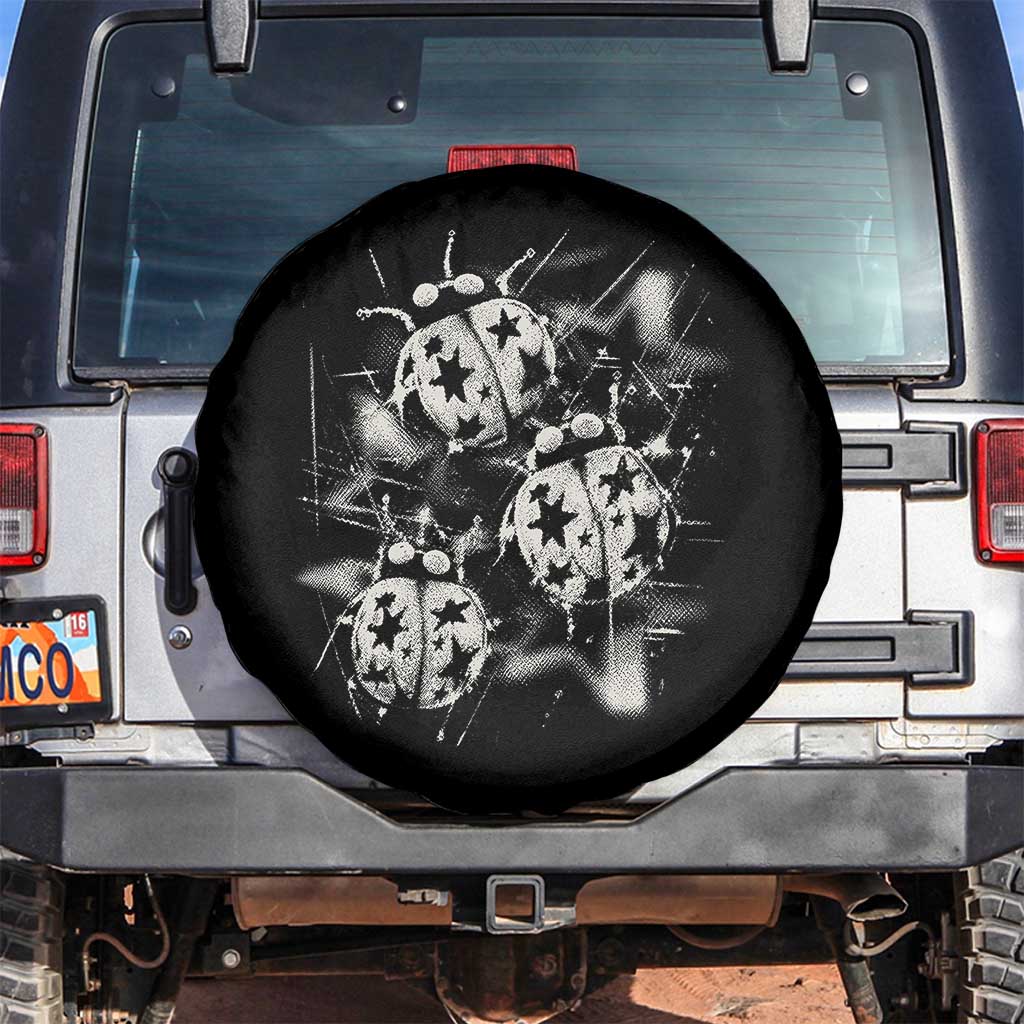 Ladybug Y2k Grunge 2000s Alt 90s Vintage Star Dots Teen Spare Tire Cover TS11 No hole Black Print Your Wear