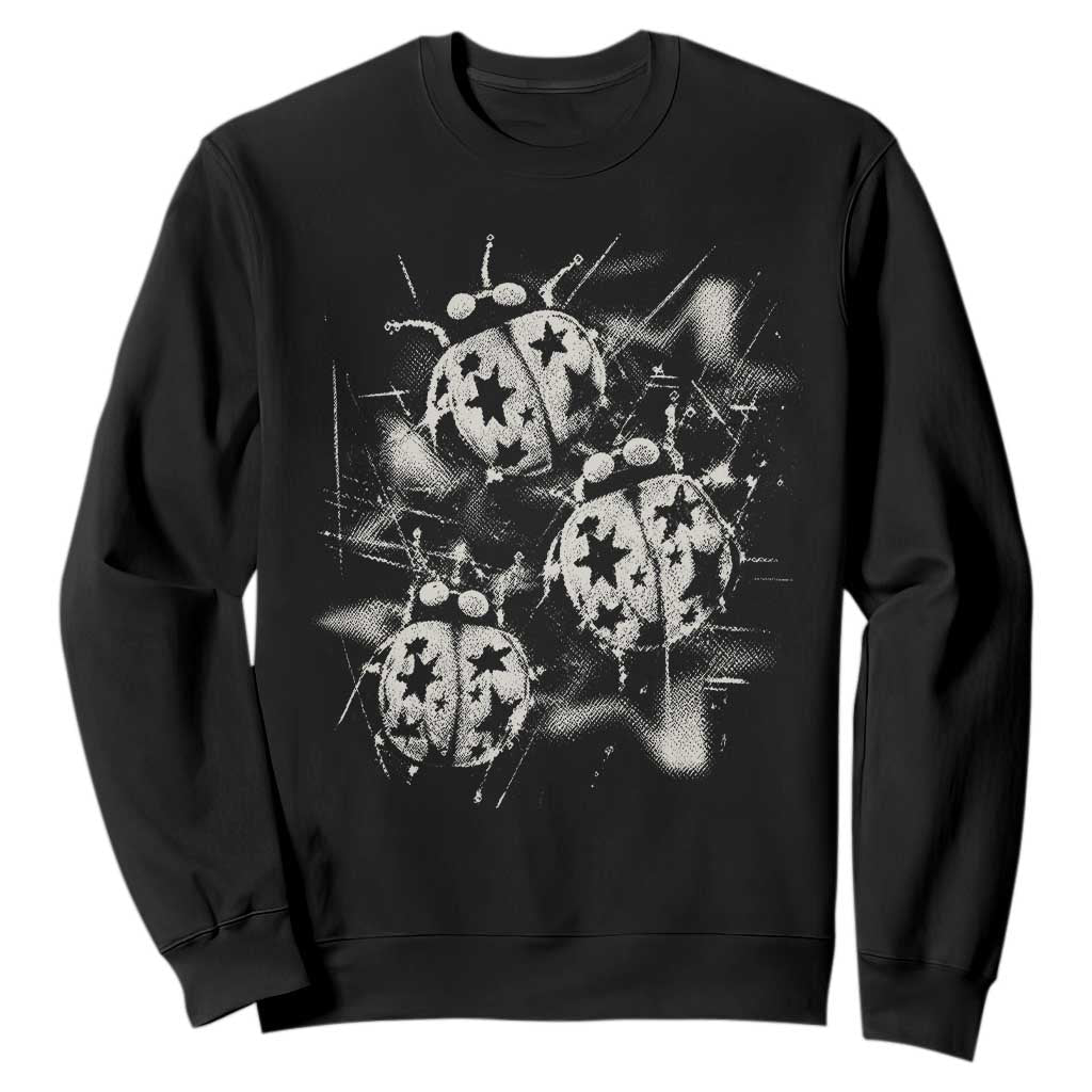 Ladybug Y2k Grunge 2000s Alt 90s Vintage Star Dots Teen Sweatshirt TS11 Black Print Your Wear