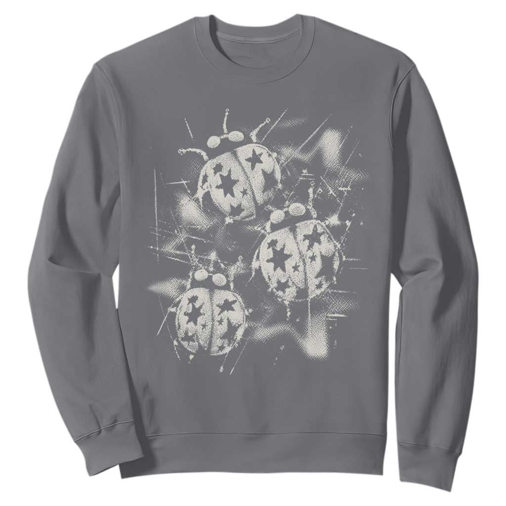 Ladybug Y2k Grunge 2000s Alt 90s Vintage Star Dots Teen Sweatshirt