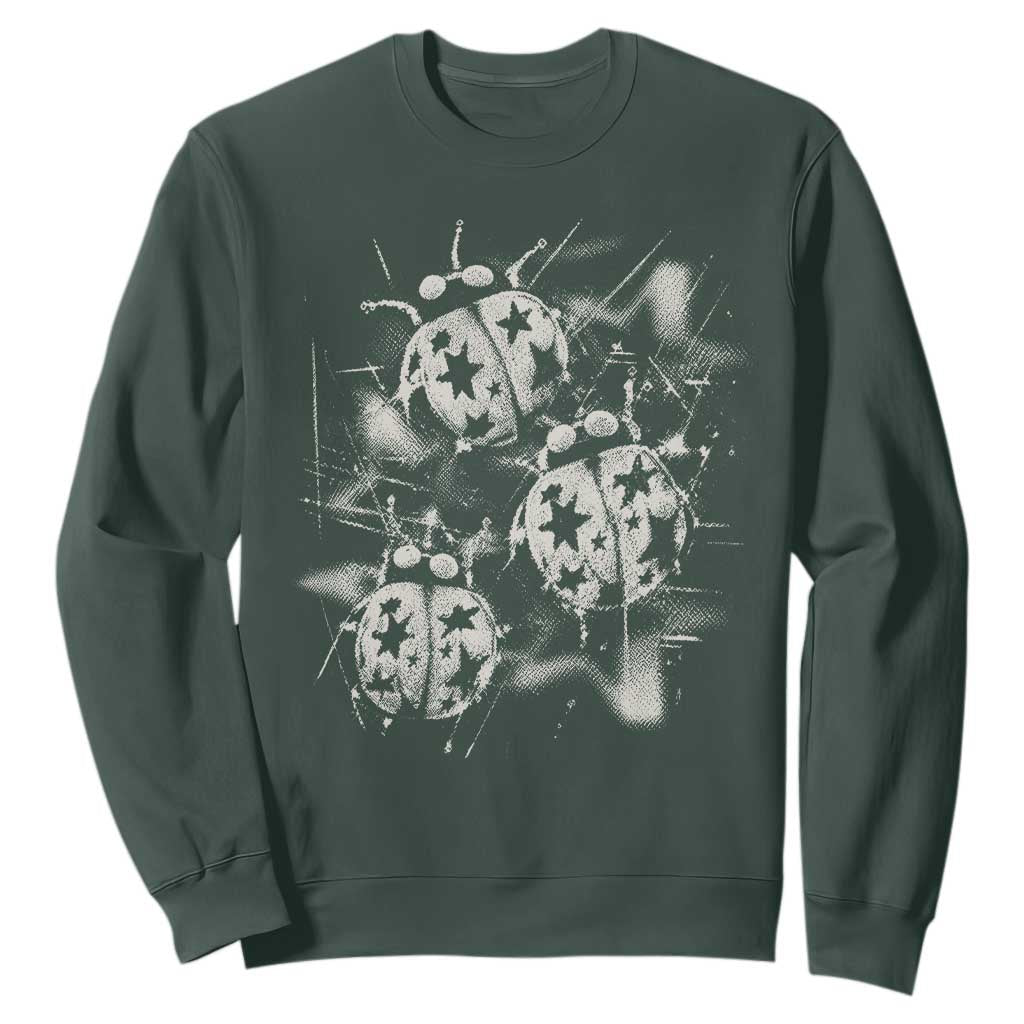 Ladybug Y2k Grunge 2000s Alt 90s Vintage Star Dots Teen Sweatshirt