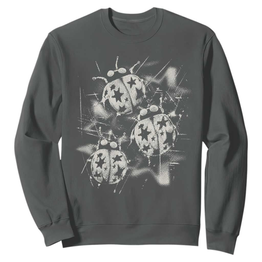 Ladybug Y2k Grunge 2000s Alt 90s Vintage Star Dots Teen Sweatshirt