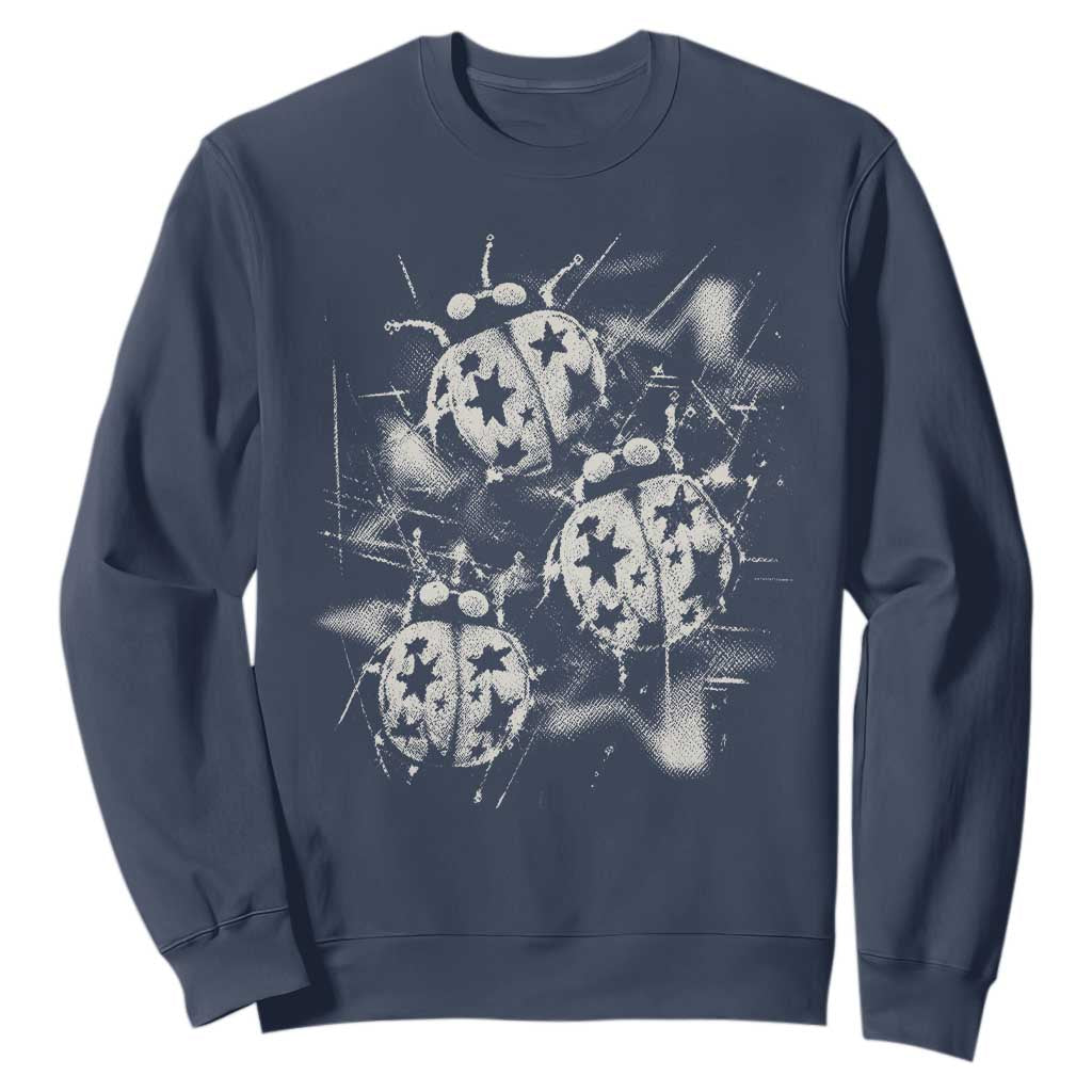 Ladybug Y2k Grunge 2000s Alt 90s Vintage Star Dots Teen Sweatshirt