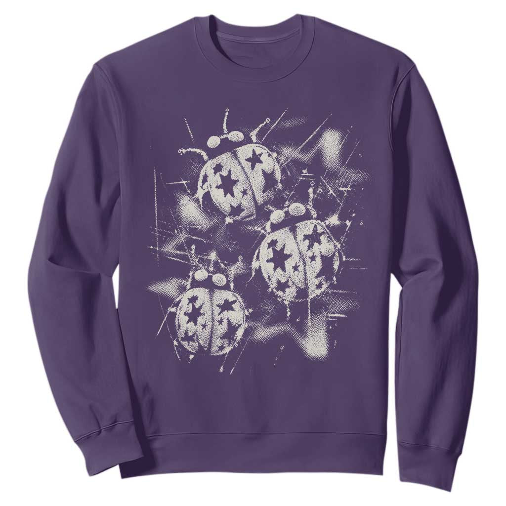 Ladybug Y2k Grunge 2000s Alt 90s Vintage Star Dots Teen Sweatshirt