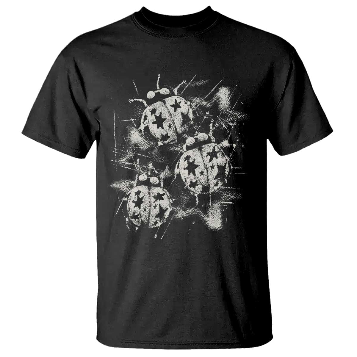 Ladybug Y2k Grunge 2000s Alt 90s Vintage Star Dots Teen T Shirt TS11 Black Print Your Wear