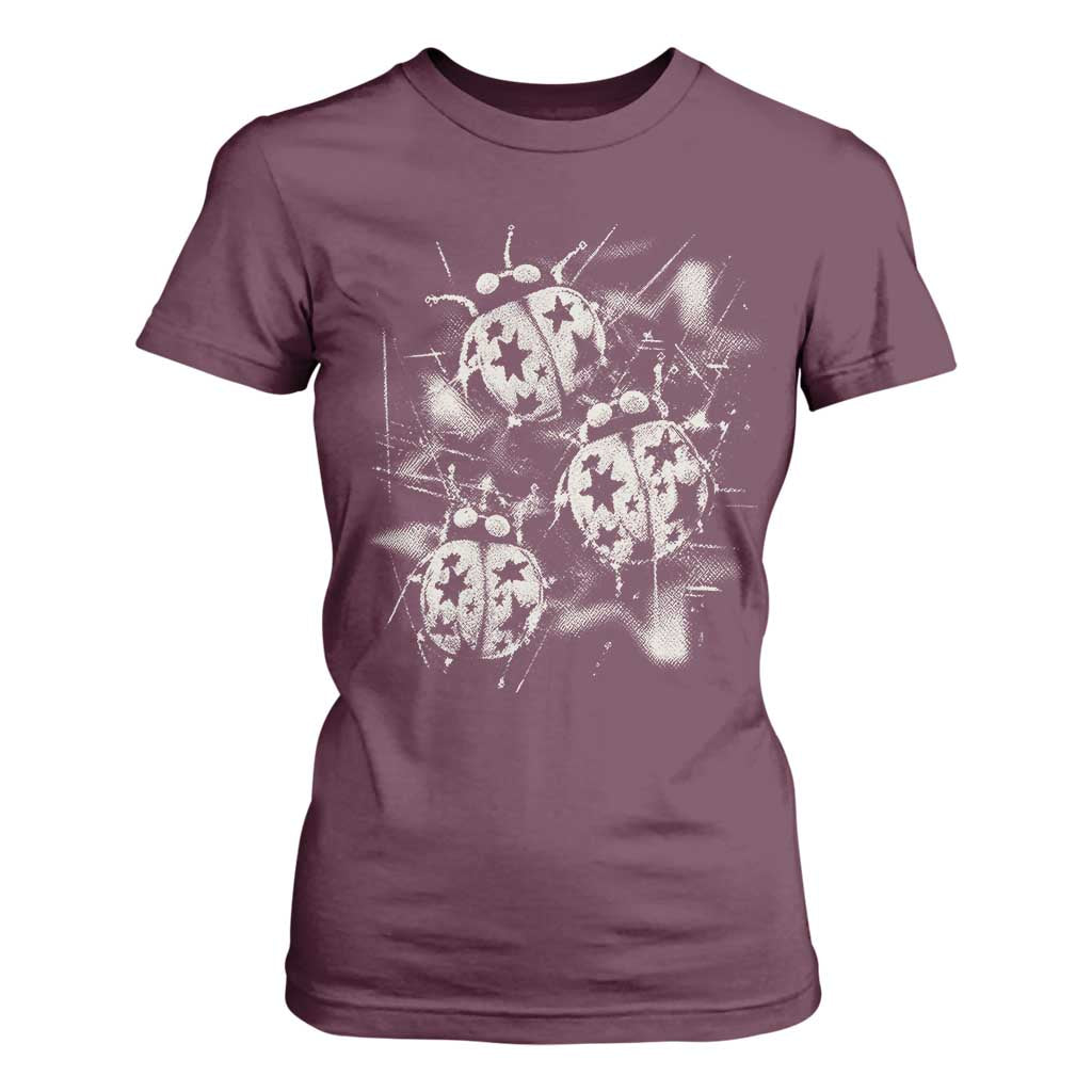 Ladybug Y2k Grunge 2000s Alt 90s Vintage Star Dots Teen T Shirt For Women