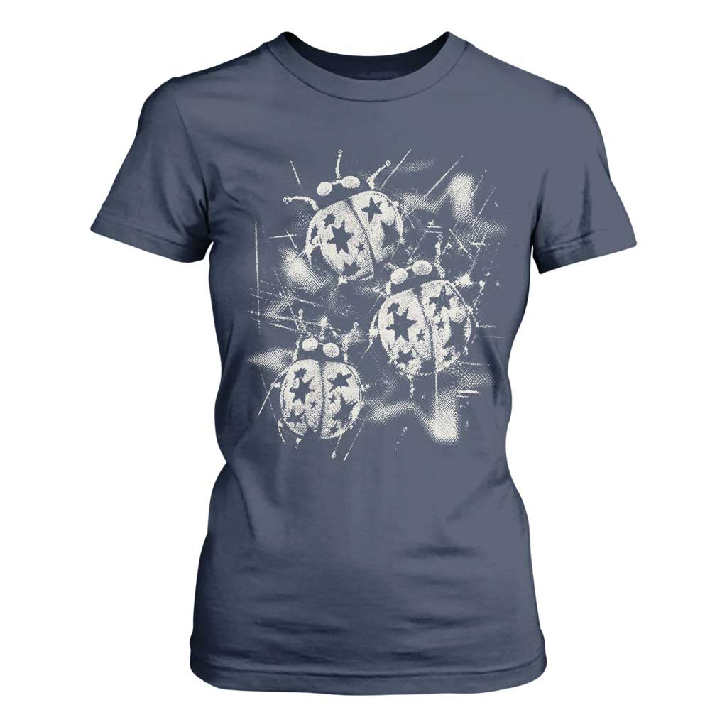 Ladybug Y2k Grunge 2000s Alt 90s Vintage Star Dots Teen T Shirt For Women