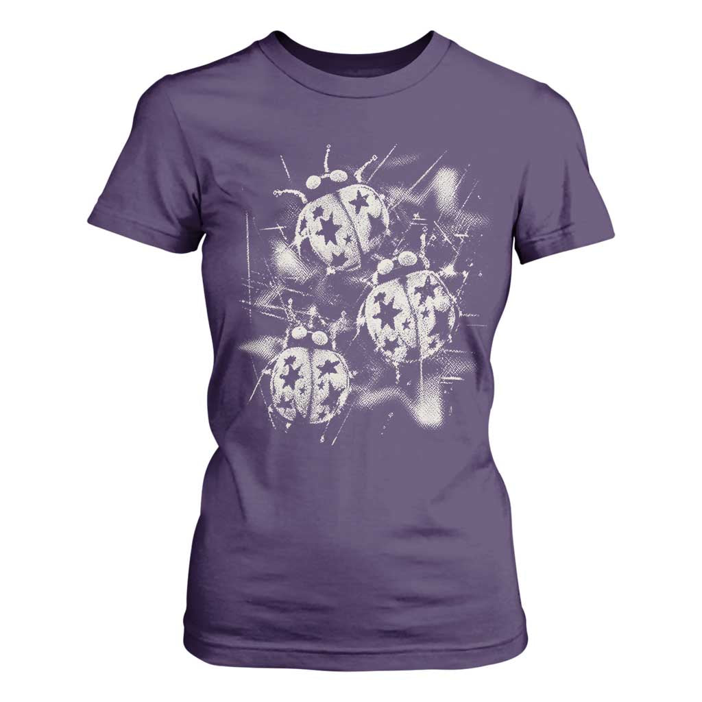 Ladybug Y2k Grunge 2000s Alt 90s Vintage Star Dots Teen T Shirt For Women