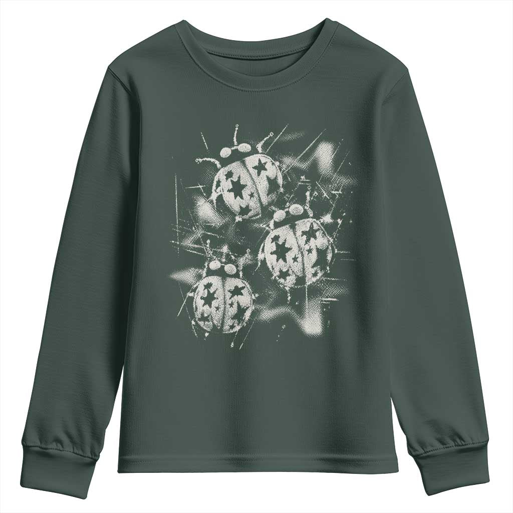 Ladybug Y2k Grunge 2000s Alt 90s Vintage Star Dots Teen Youth Sweatshirt