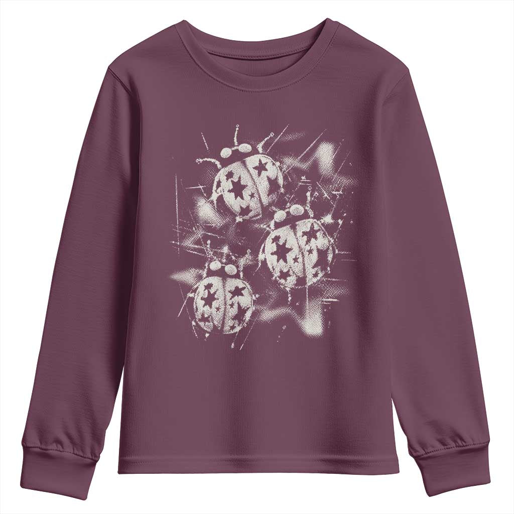 Ladybug Y2k Grunge 2000s Alt 90s Vintage Star Dots Teen Youth Sweatshirt