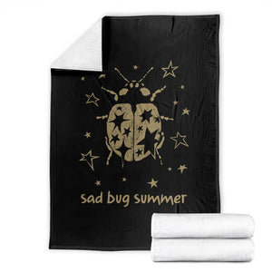 Sad Bug Summer Y2k Ladybug Grunge 2000s Vintage Throw Blanket Folk Music Bugs Lover