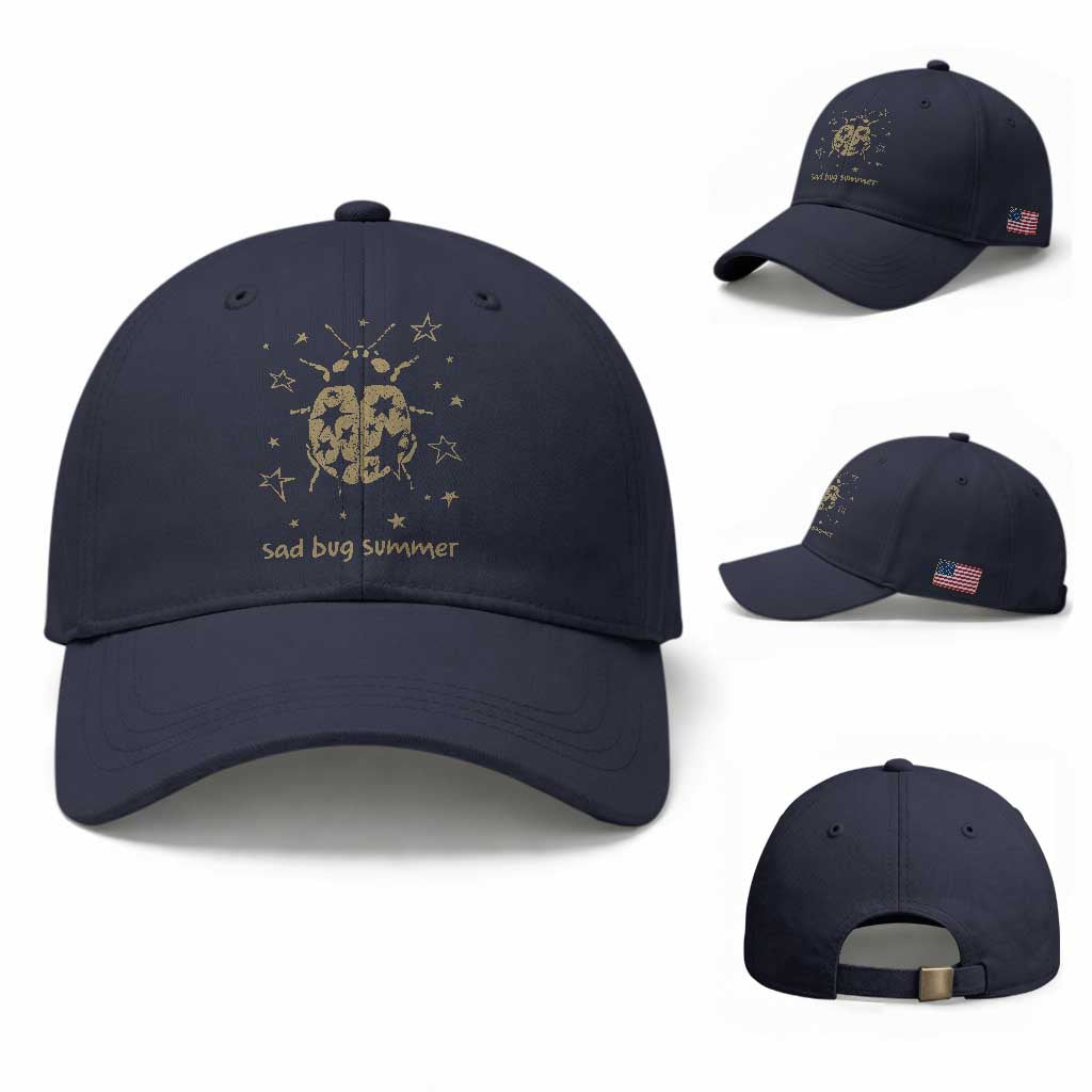 Sad Bug Summer Y2k Ladybug Grunge 2000s Vintage Baseball Cap Folk Music Bugs Lover