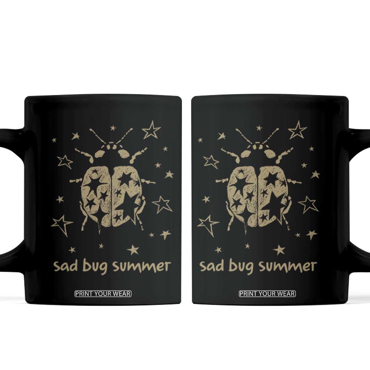 Sad Bug Summer Y2k Ladybug Grunge 2000s Vintage Coffee Mug Folk Music Bugs Lover TS11 Black Print Your Wear