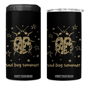 Sad Bug Summer Y2k Ladybug Grunge 2000s Vintage 4 in 1 Can Cooler Tumbler Folk Music Bugs Lover