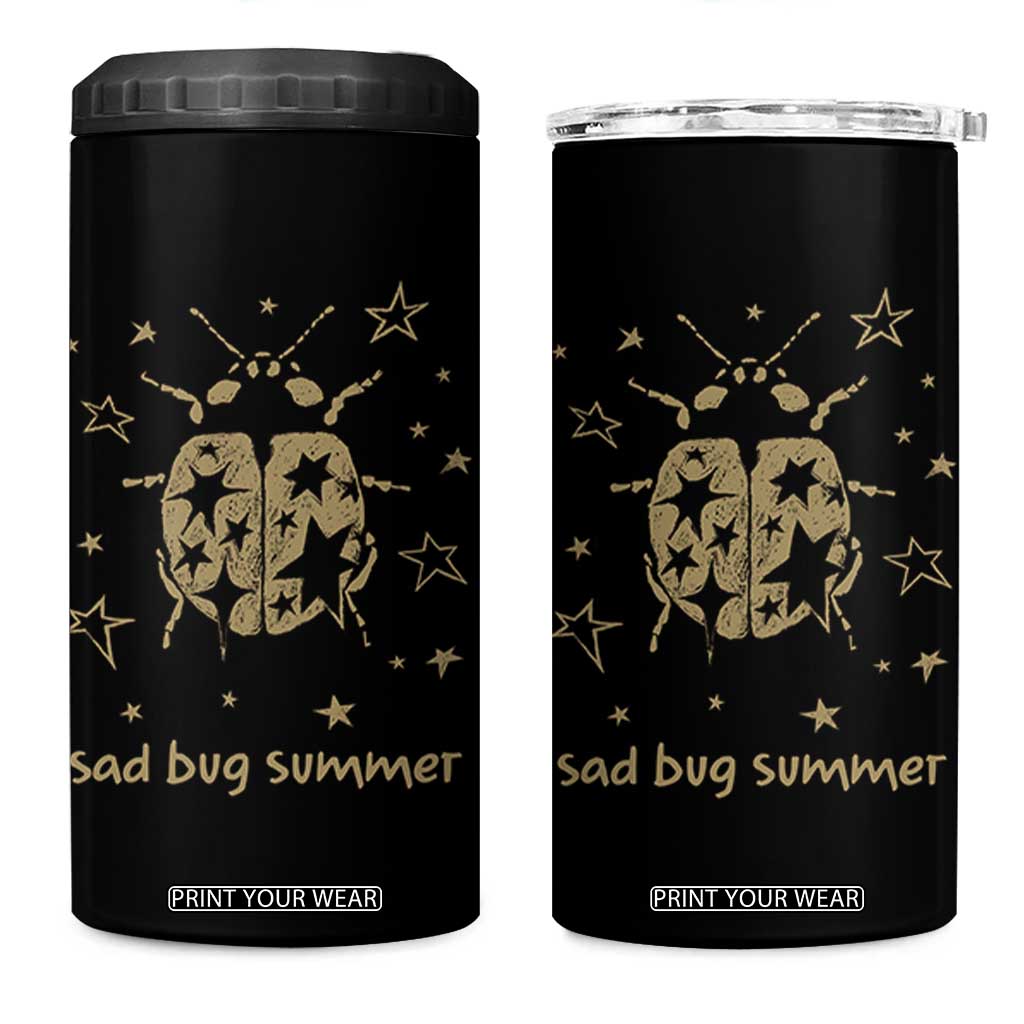 Sad Bug Summer Y2k Ladybug Grunge 2000s Vintage 4 in 1 Can Cooler Tumbler Folk Music Bugs Lover TS11 One Size: 16 oz Black Print Your Wear