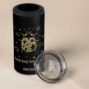 Sad Bug Summer Y2k Ladybug Grunge 2000s Vintage 4 in 1 Can Cooler Tumbler Folk Music Bugs Lover