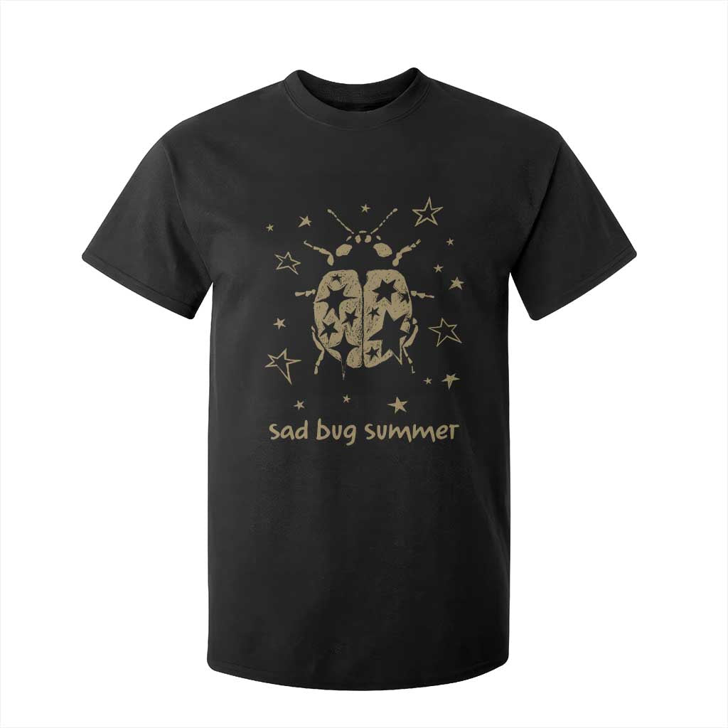 Sad Bug Summer Y2k Ladybug Grunge 2000s Vintage T Shirt For Kid Folk Music Bugs Lover TS11 Black Print Your Wear
