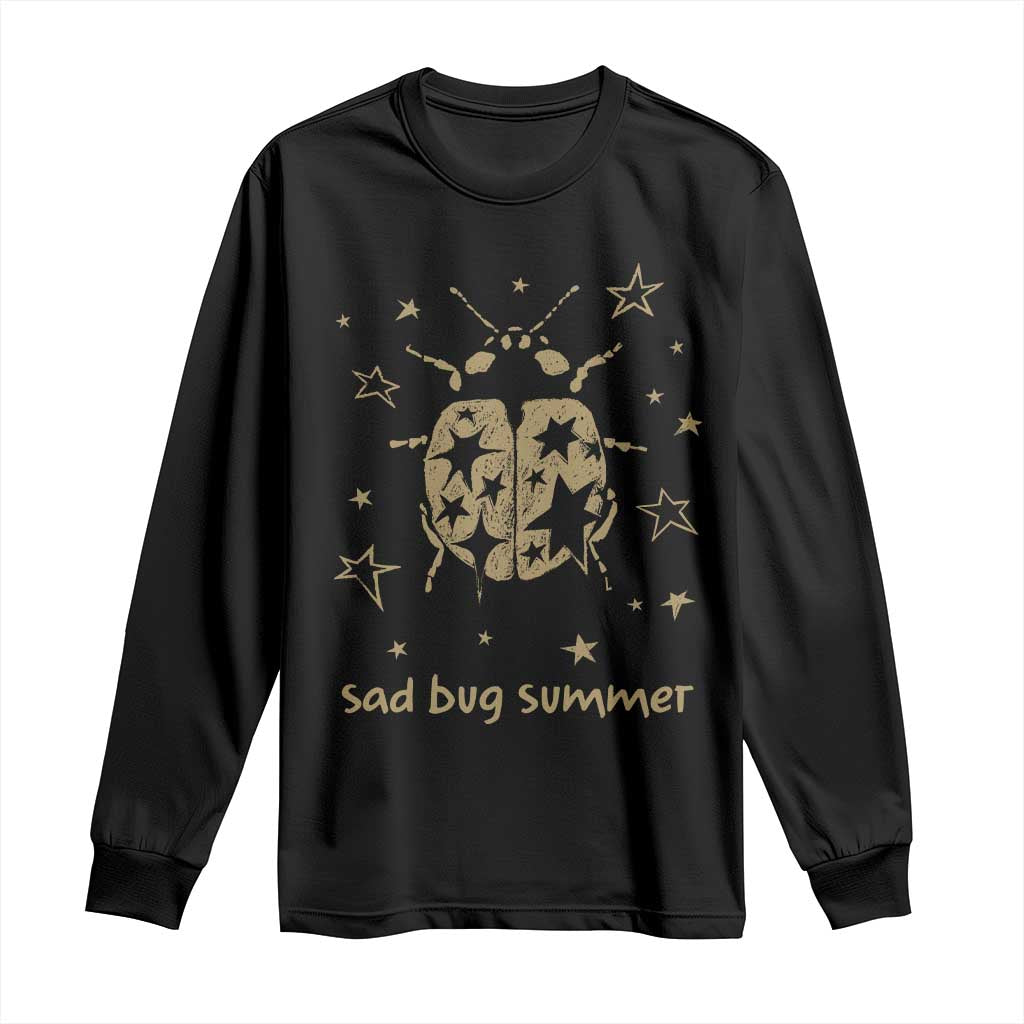 Sad Bug Summer Y2k Ladybug Grunge 2000s Vintage Long Sleeve Shirt Folk Music Bugs Lover TS11 Black Print Your Wear