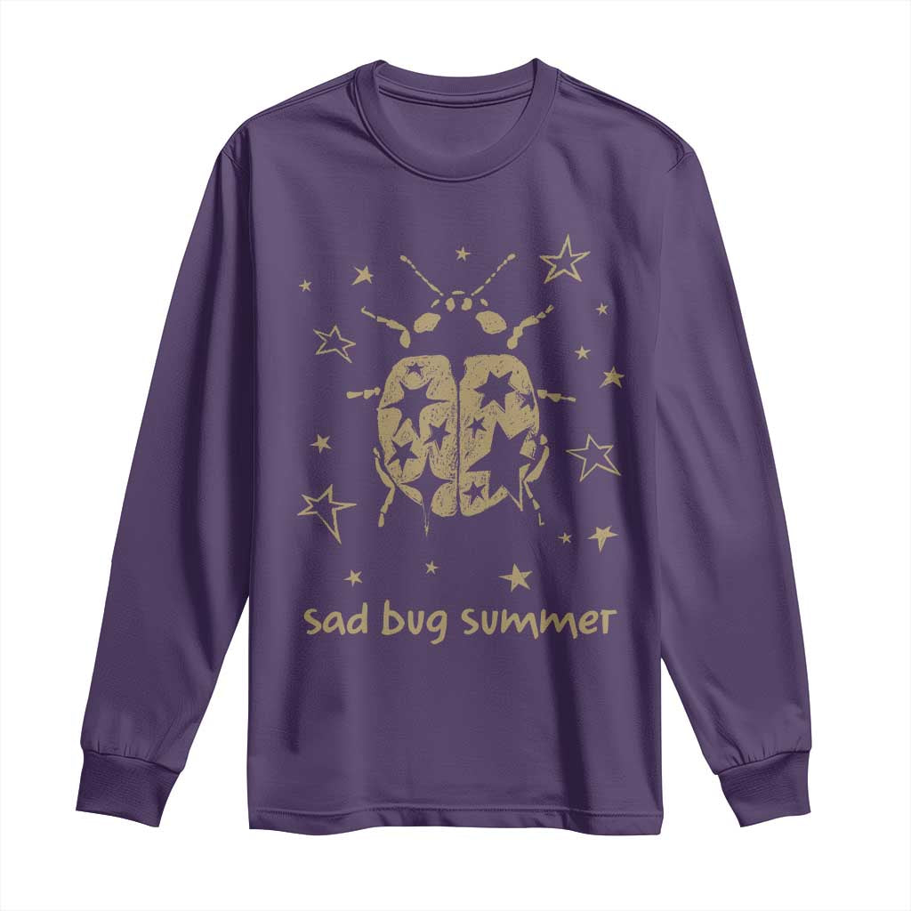 Sad Bug Summer Y2k Ladybug Grunge 2000s Vintage Long Sleeve Shirt Folk Music Bugs Lover