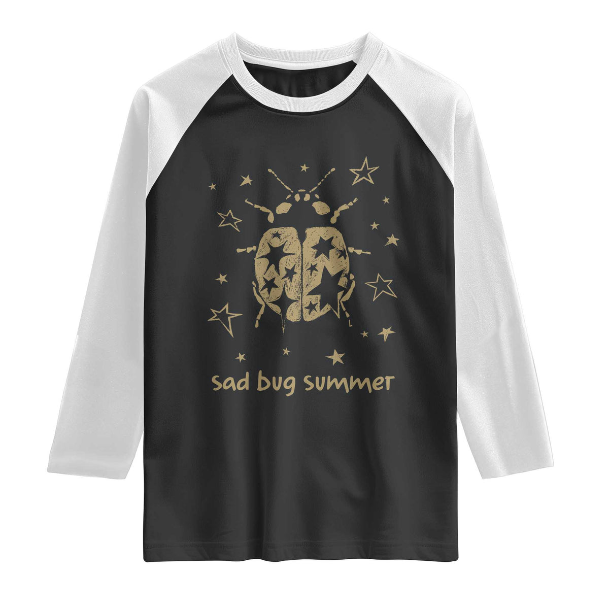 Sad Bug Summer Y2k Ladybug Grunge 2000s Vintage Raglan Shirt Folk Music Bugs Lover