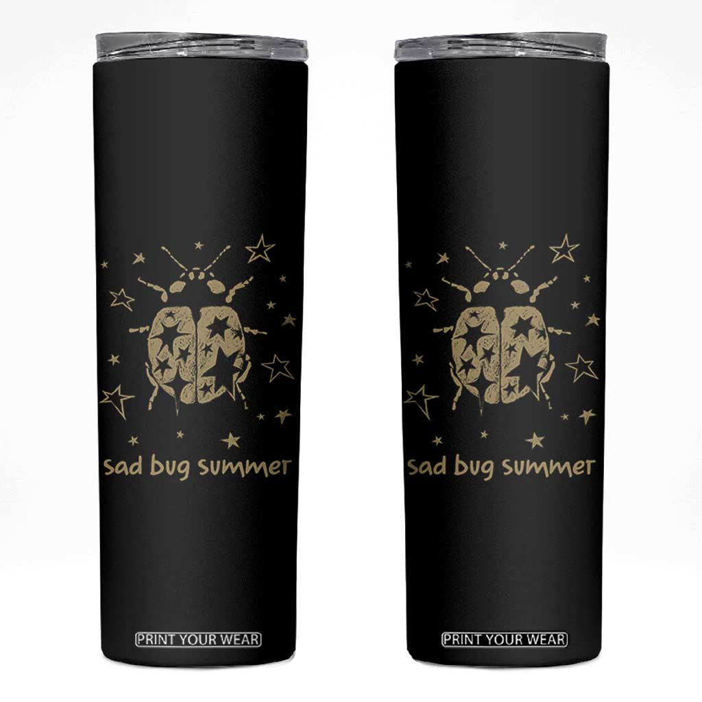Sad Bug Summer Y2k Ladybug Grunge 2000s Vintage Skinny Tumbler Folk Music Bugs Lover TS11 Black Print Your Wear