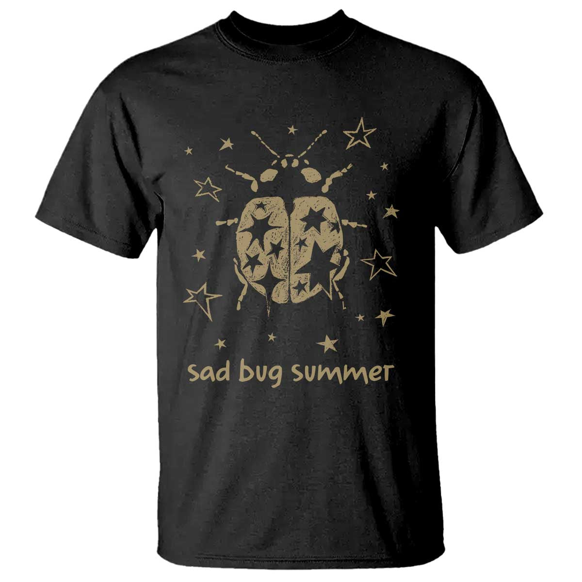 Sad Bug Summer Y2k Ladybug Grunge 2000s Vintage T Shirt Folk Music Bugs Lover TS11 Black Print Your Wear