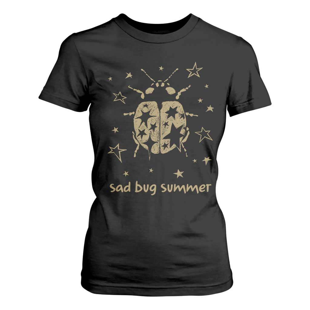 Sad Bug Summer Y2k Ladybug Grunge 2000s Vintage T Shirt For Women Folk Music Bugs Lover TS11 Black Print Your Wear