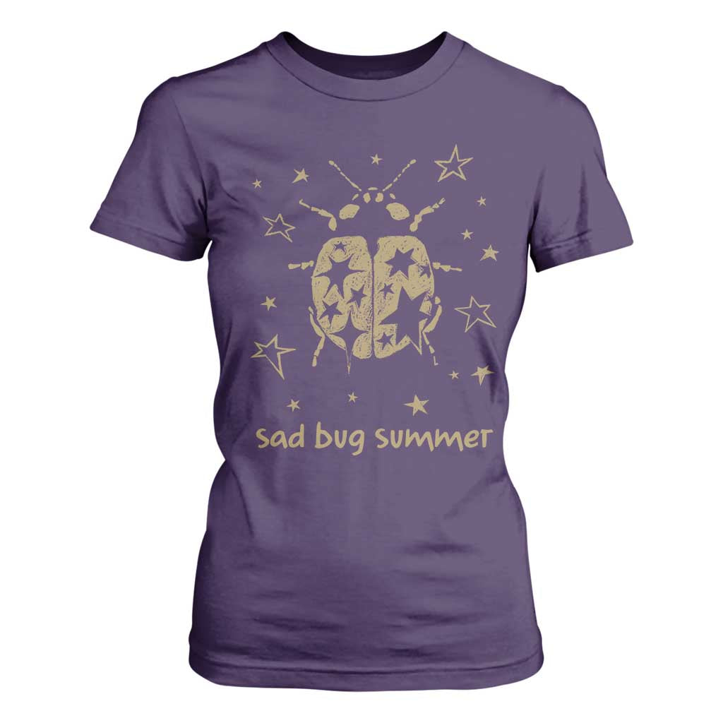 Sad Bug Summer Y2k Ladybug Grunge 2000s Vintage T Shirt For Women Folk Music Bugs Lover