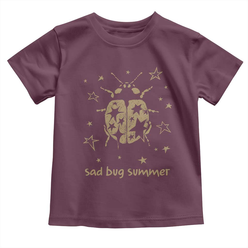 Sad Bug Summer Y2k Ladybug Grunge 2000s Vintage Toddler T Shirt Folk Music Bugs Lover