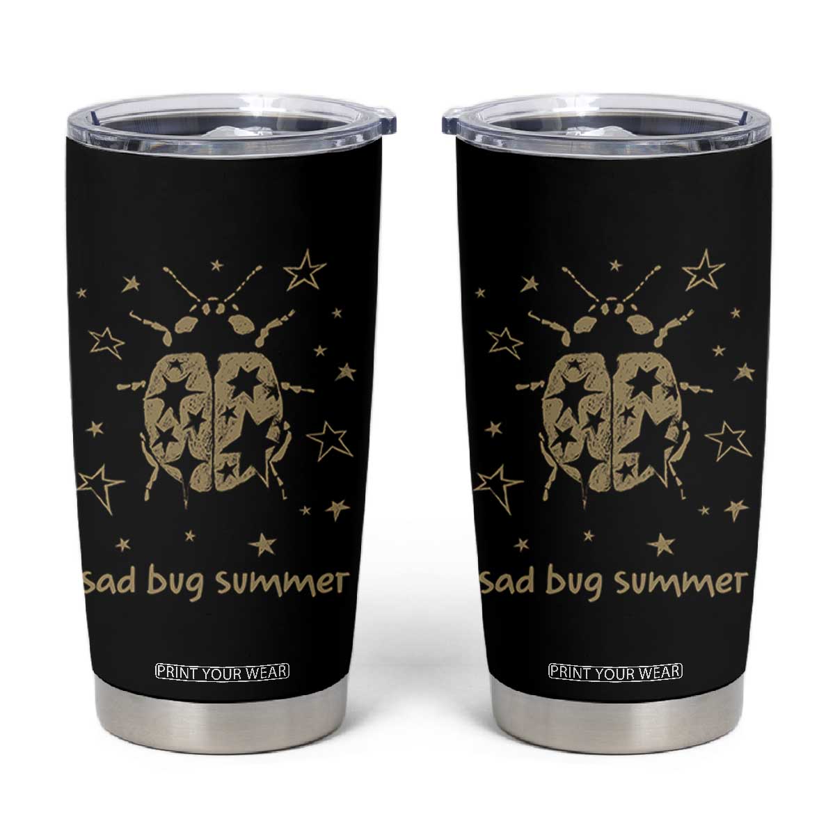 Sad Bug Summer Y2k Ladybug Grunge 2000s Vintage Tumbler Cup Folk Music Bugs Lover TS11 Black Print Your Wear