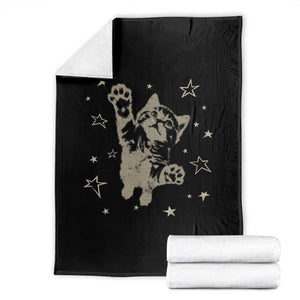 90s Y2k Cat Jumping Stars 2000s Grunge Vintage Graphic Throw Blanket
