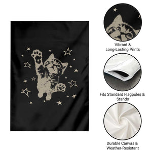 90s Y2k Cat Jumping Stars 2000s Grunge Vintage Graphic Garden Flag