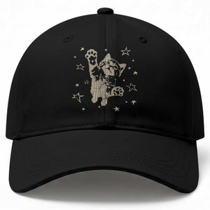 90s Y2k Cat Jumping Stars 2000s Grunge Vintage Graphic Baseball Cap