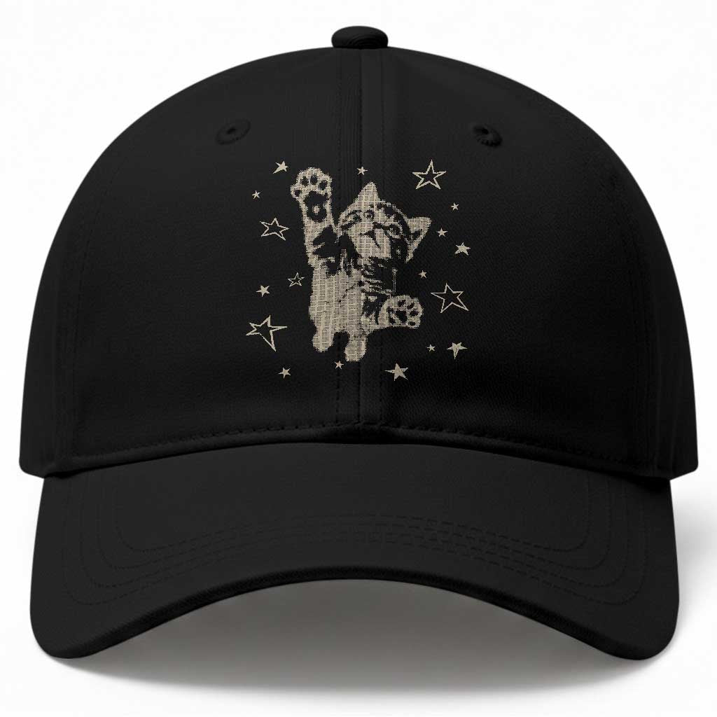 90s Y2k Cat Jumping Stars 2000s Grunge Vintage Graphic Baseball Cap TS11 Print Your Wear