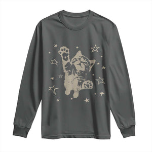 90s Y2k Cat Jumping Stars 2000s Grunge Vintage Graphic Long Sleeve Shirt