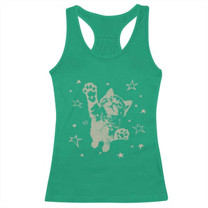 90s Y2k Cat Jumping Stars 2000s Grunge Vintage Graphic Racerback Tank Top