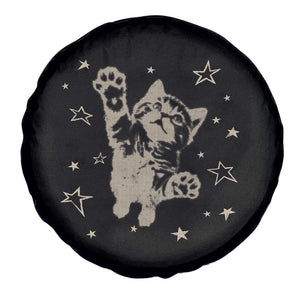 90s Y2k Cat Jumping Stars 2000s Grunge Vintage Graphic Spare Tire Cover